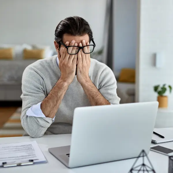 Client looking stressed
